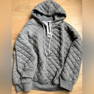 Noisy May grey quilted hoodie